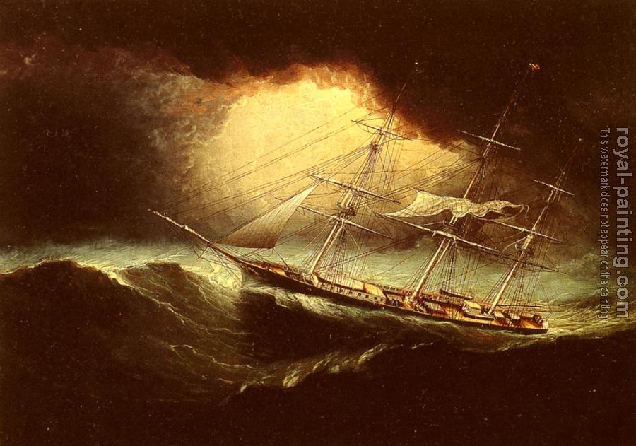 James E Buttersworth : Ship In A Storm